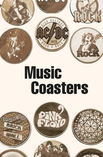 Rock Band Music Wooden Drink Coasters - Cool & Unique Gifts