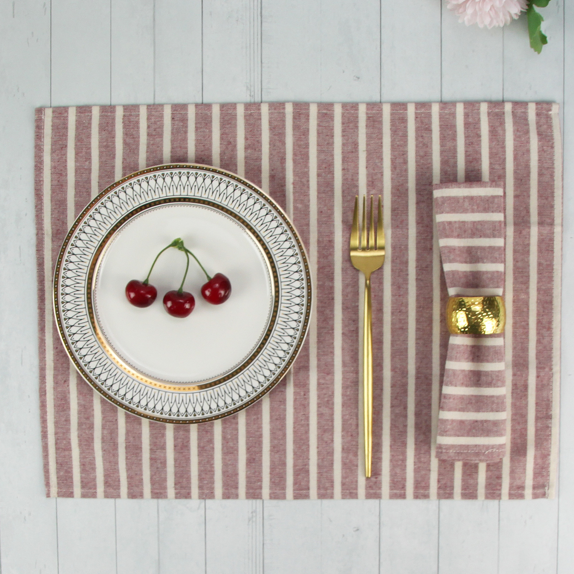 Linen Cotton Napkins Table Mats Set - Rectangle Placemats