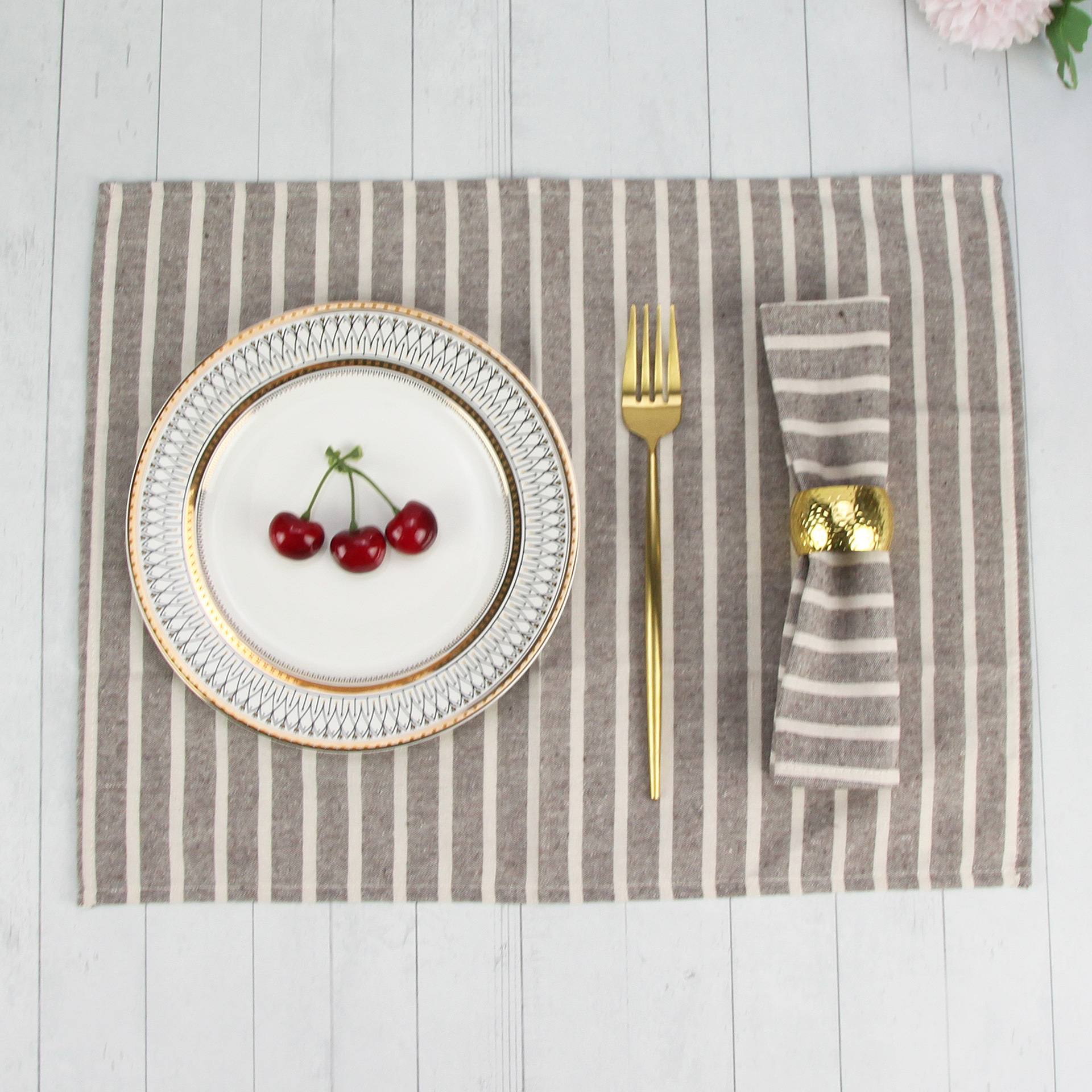 Linen Cotton Napkins Table Mats Set - Rectangle Placemats