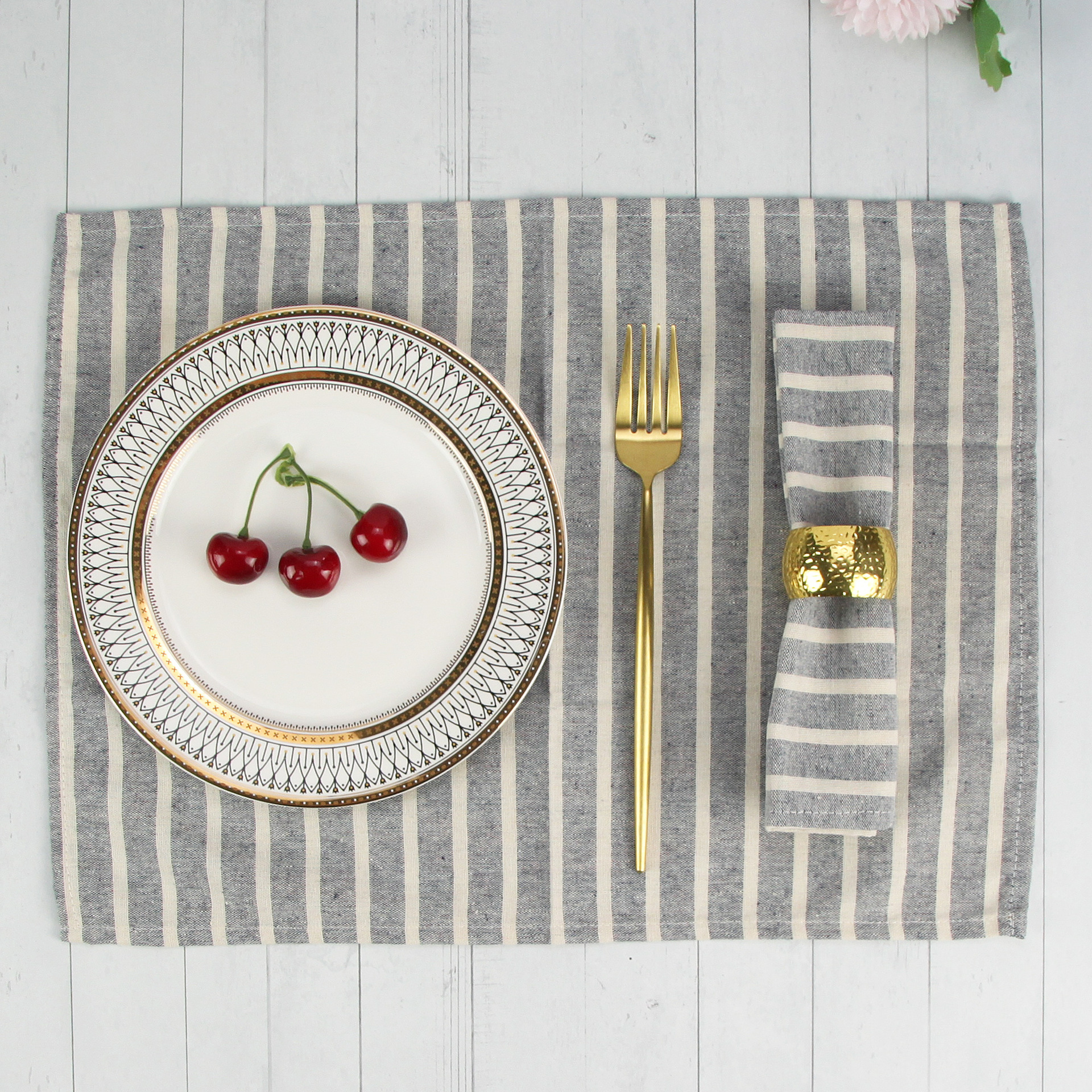 Linen Cotton Napkins Table Mats Set - Rectangle Placemats