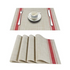 Blue Gray Red PVC Vinyl Placemats - Modern Table Set of 2/4