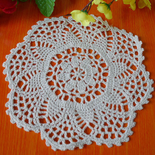 Round Crochet Placemats - 20cm Handmade Cotton - Set of 2/4