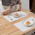 White Rectangle Placemats - Linen Cotton Thick - Set of 2/4