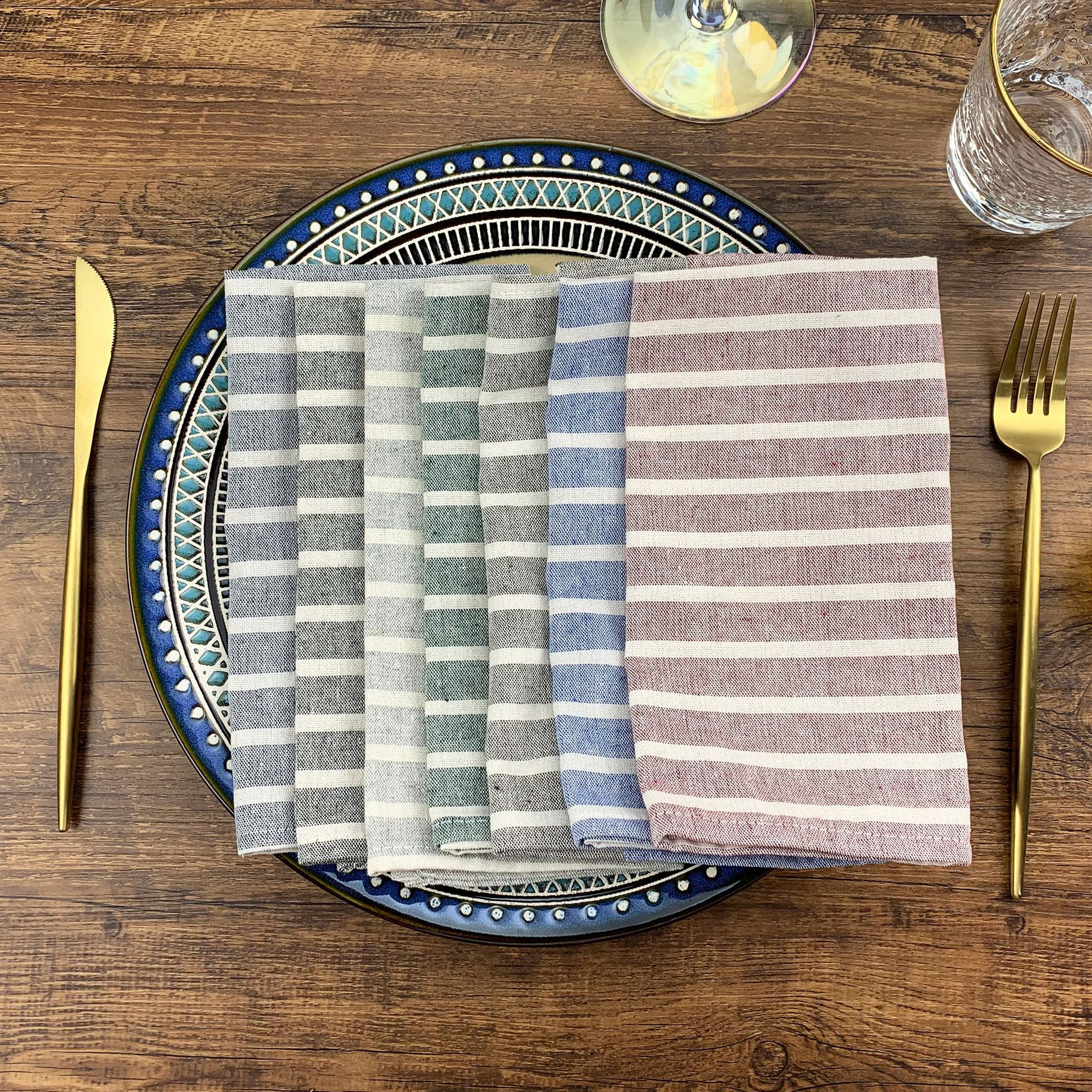 Linen Cotton Napkins Table Mats Set - Rectangle Placemats