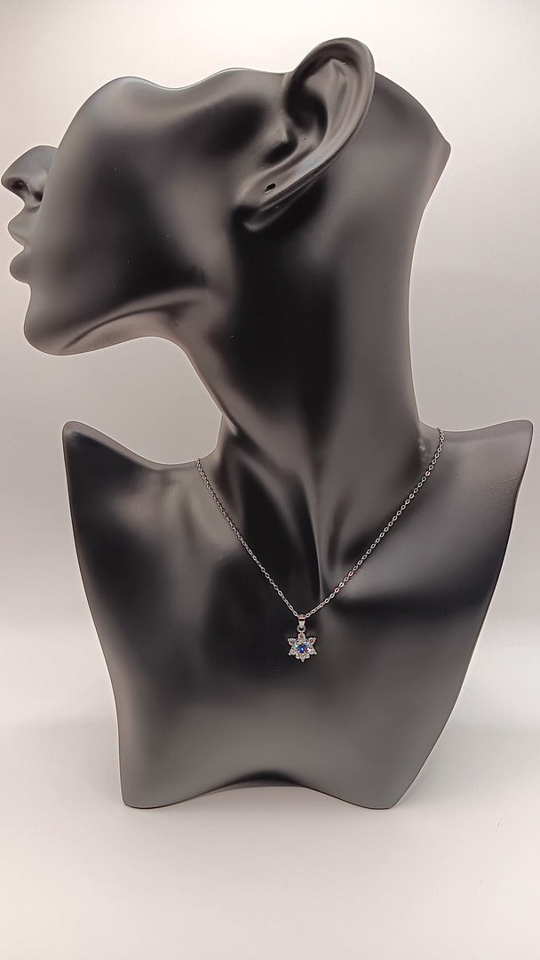 Snowflake Necklace Moissanite Sterling Silver 925 - 1 Carat