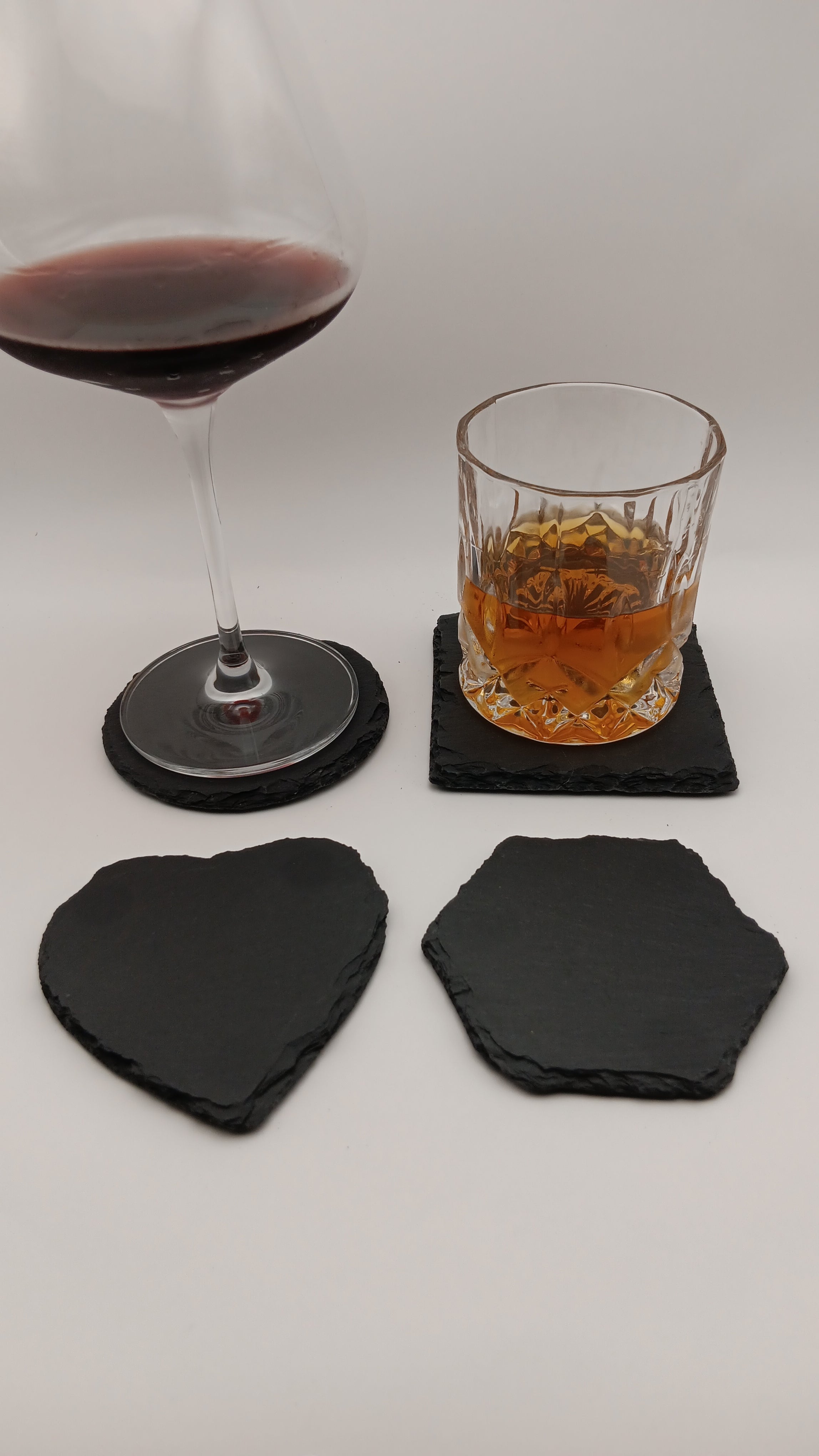 Natural Stone Slate Coasters - Set of 4 with Holder Thick