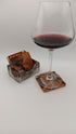 Square Wooden Resin Coasters - Set of 4 with Holder Handmade