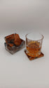 Square Wooden Resin Coasters - Set of 4 with Holder Handmade