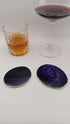 Stunning Natural Stone Agate Coasters Gold Plated Single Set