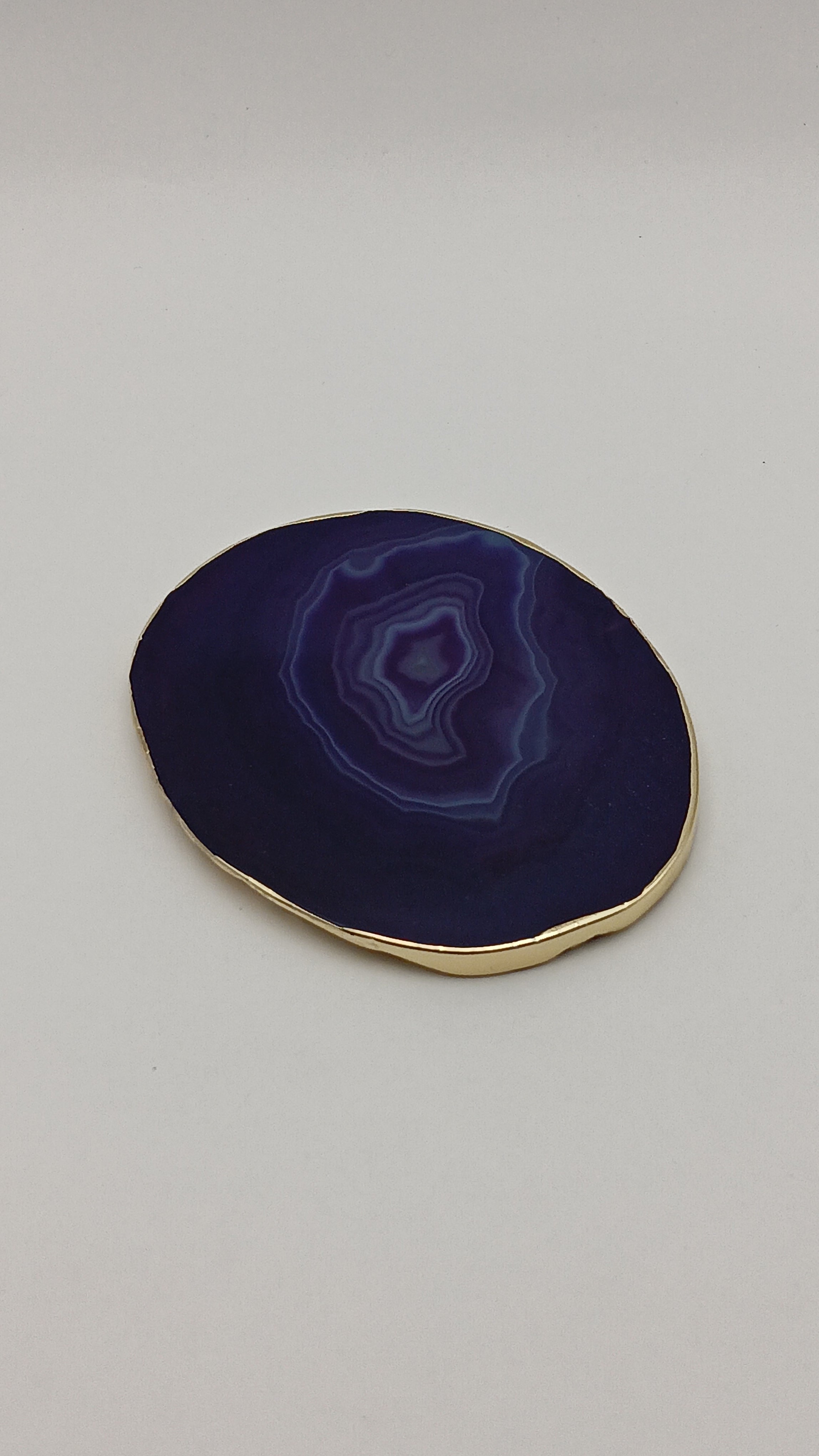Stunning Natural Stone Agate Coasters Gold Plated Single Set