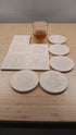 White Ceramic Coasters Bulk Set of 10 with Cork Square Round