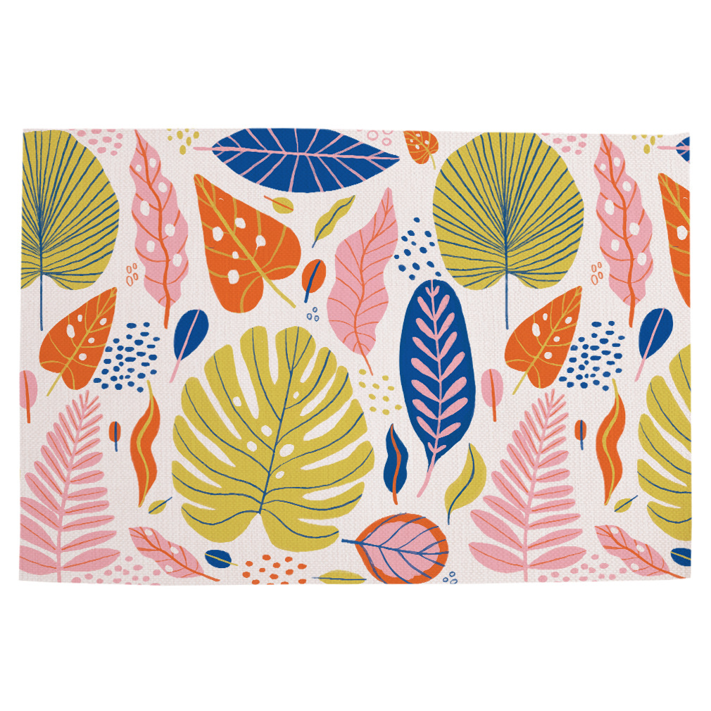 Colorful Rectangle Placemats - Linen Cotton Table Mats Set