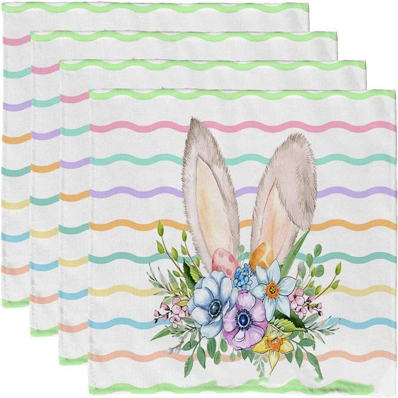 Linen Cotton Easter Placemats Set of 2/4 Napkins Table Mats