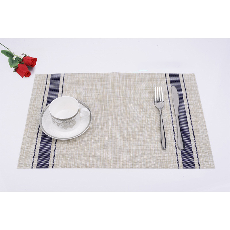 Blue Gray Red PVC Vinyl Placemats - Modern Table Set of 2/4