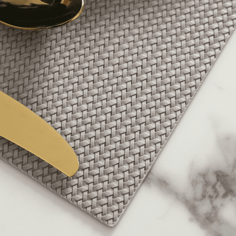 Exquisite Leather Placemats Dark Blue Green Gray Set of 2/4