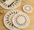 Large Round Cotton Placemats Set - Kitchen Dining Table Mats
