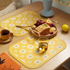 Thick Yellow Leather Placemats - Non-Slip Table Mats Set 2/4