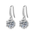 Moissanite Snowflake Earrings Sterling Silver 1 Carat Hooks