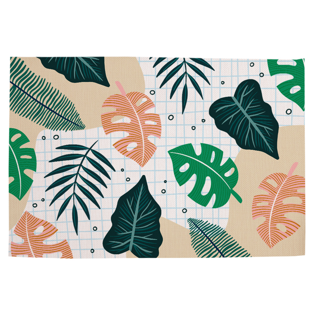 Colorful Rectangle Placemats - Linen Cotton Table Mats Set