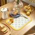 Thick Yellow Leather Placemats - Non-Slip Table Mats Set 2/4