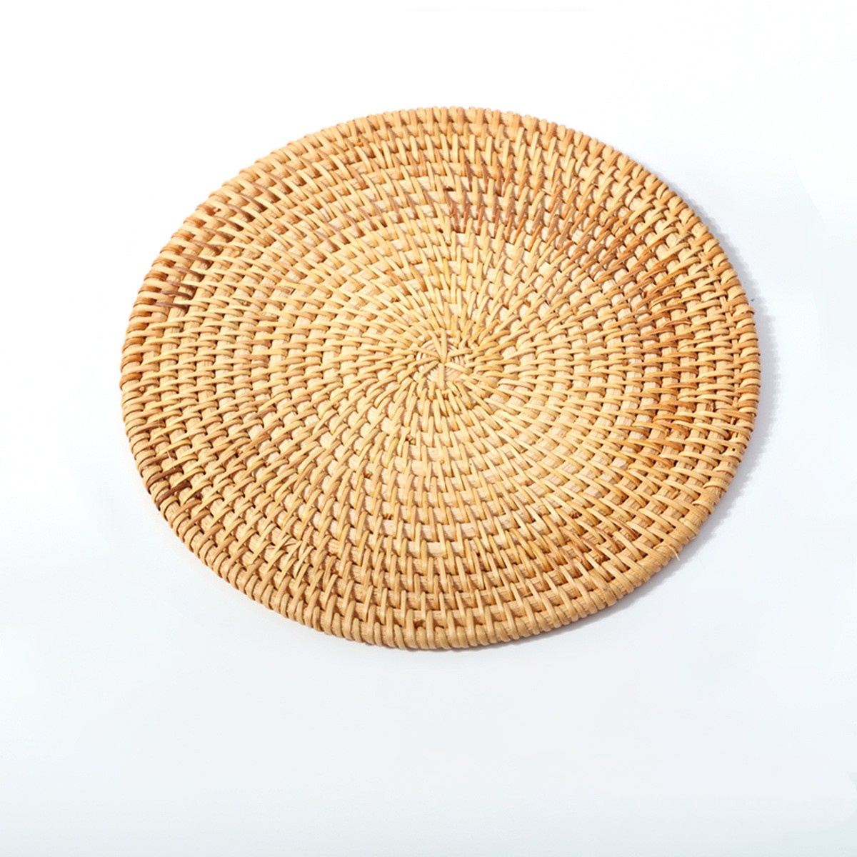Brown Wicker Rattan Round Placemats - Table Mats Set of 2/4