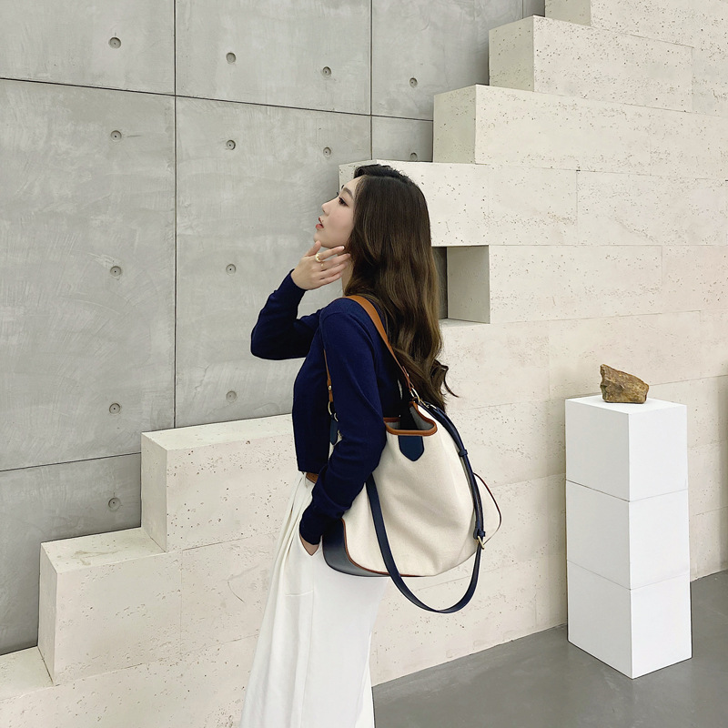 Canvas Tote Bag For Work - Medium Shoulder White - Shopping