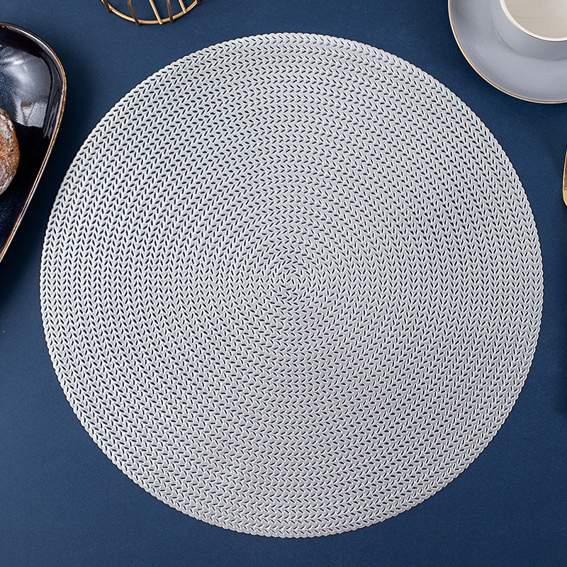 Large Round Modern Vinyl Placemats - Gold Mats - Set of 2/4