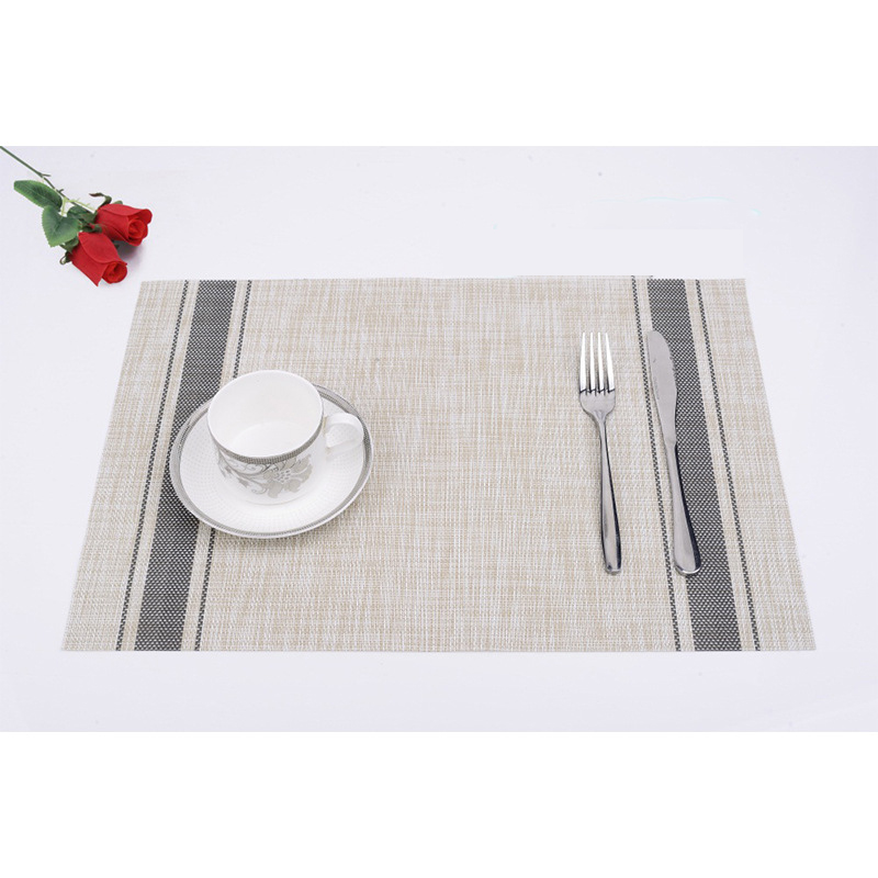Blue Gray Red PVC Vinyl Placemats - Modern Table Set of 2/4