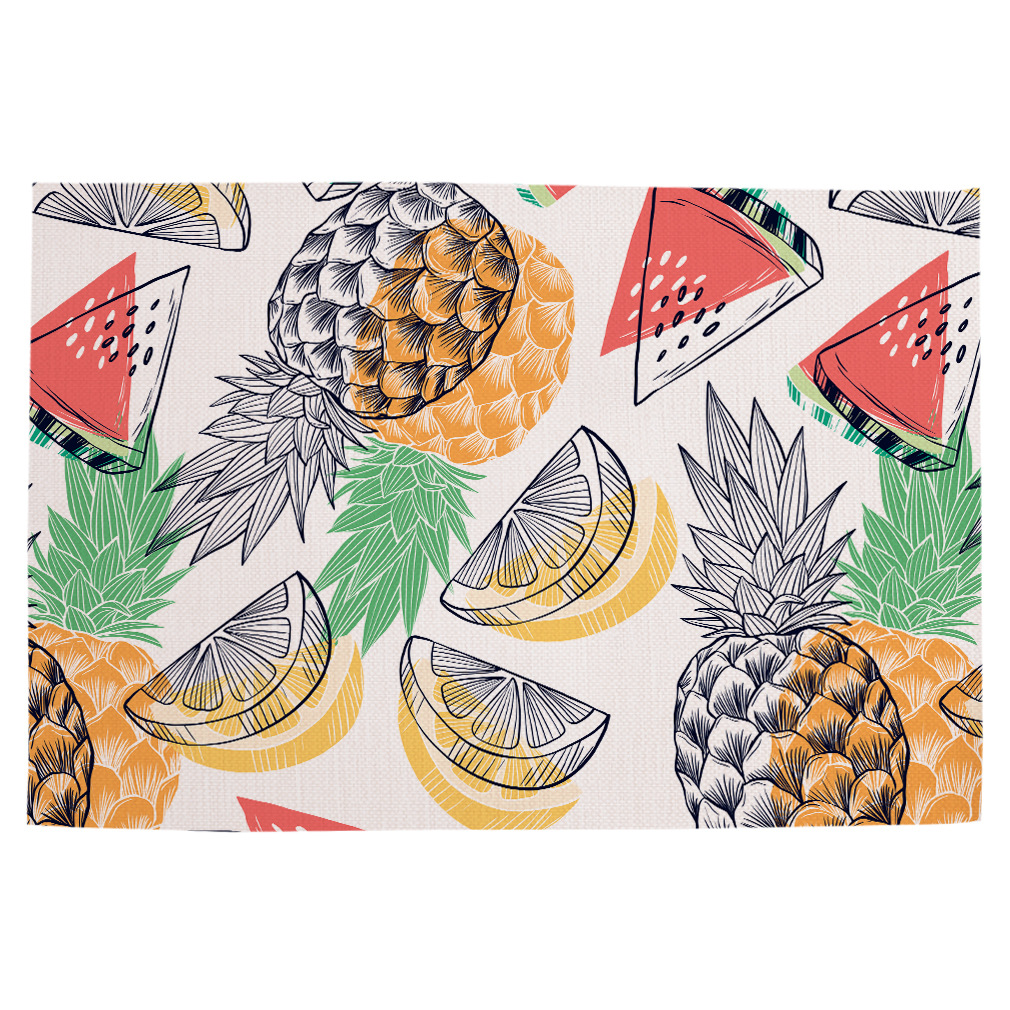 Colorful Rectangle Placemats - Linen Cotton Table Mats Set