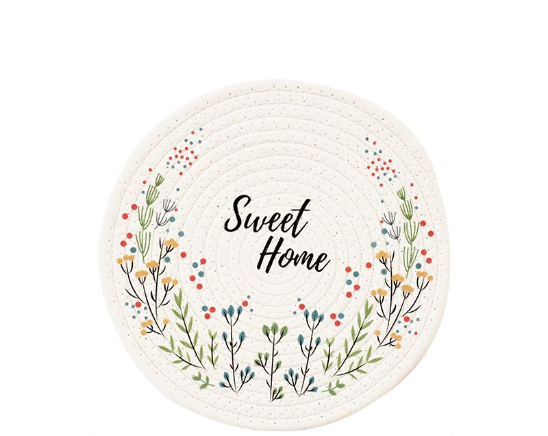 Large Round Cotton Placemats Set - Kitchen Dining Table Mats