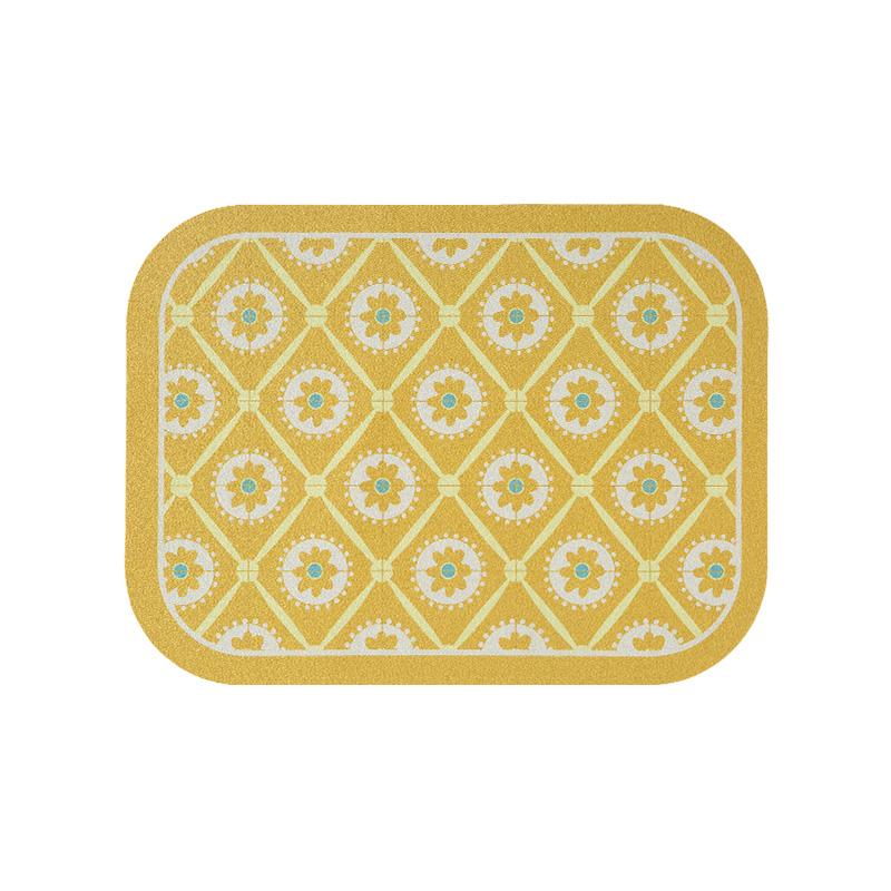 Thick Yellow Leather Placemats - Non-Slip Table Mats Set 2/4