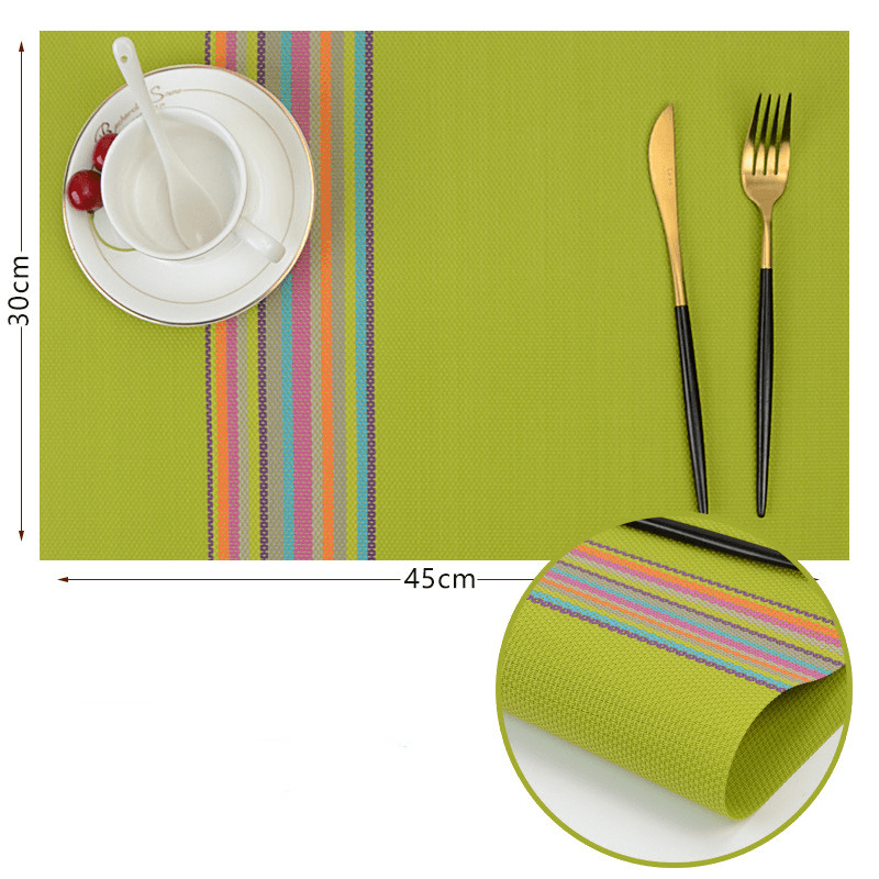 Colorful Vinyl Placemats - Blue Green Gray Mats - Set of 2/4