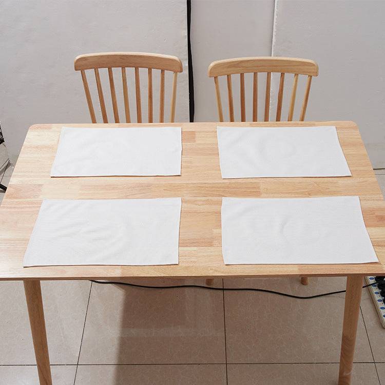 White Rectangle Placemats - Linen Cotton Thick - Set of 2/4