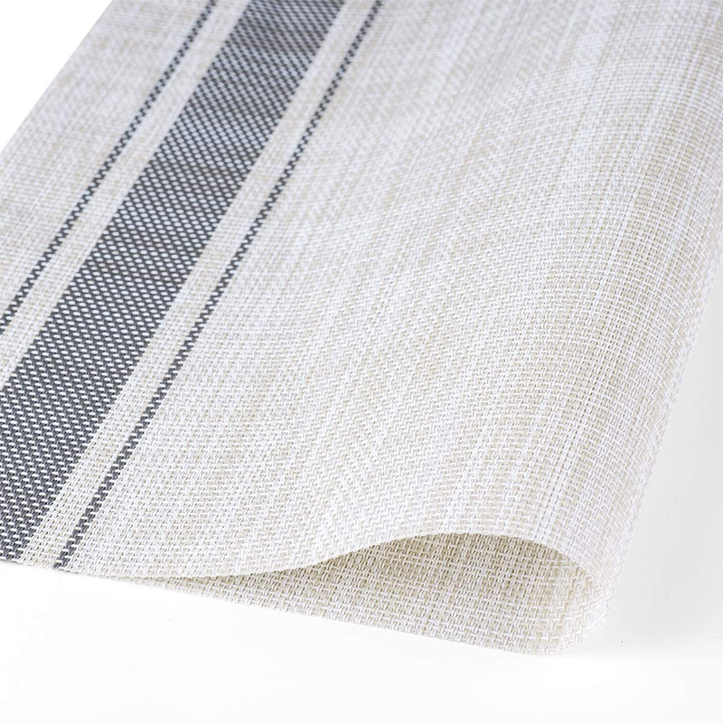 Blue Gray Red PVC Vinyl Placemats - Modern Table Set of 2/4