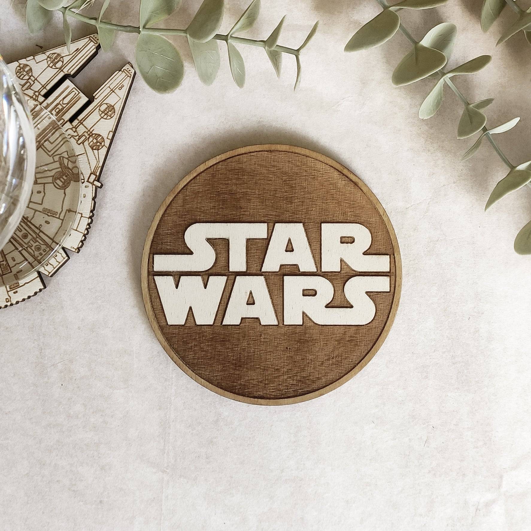 Set of 6 Star Wars Wooden Coasters - Handmade Gift - Housewarming - Wood Kitchenware - Baby Yoda - The Mandalorian-8