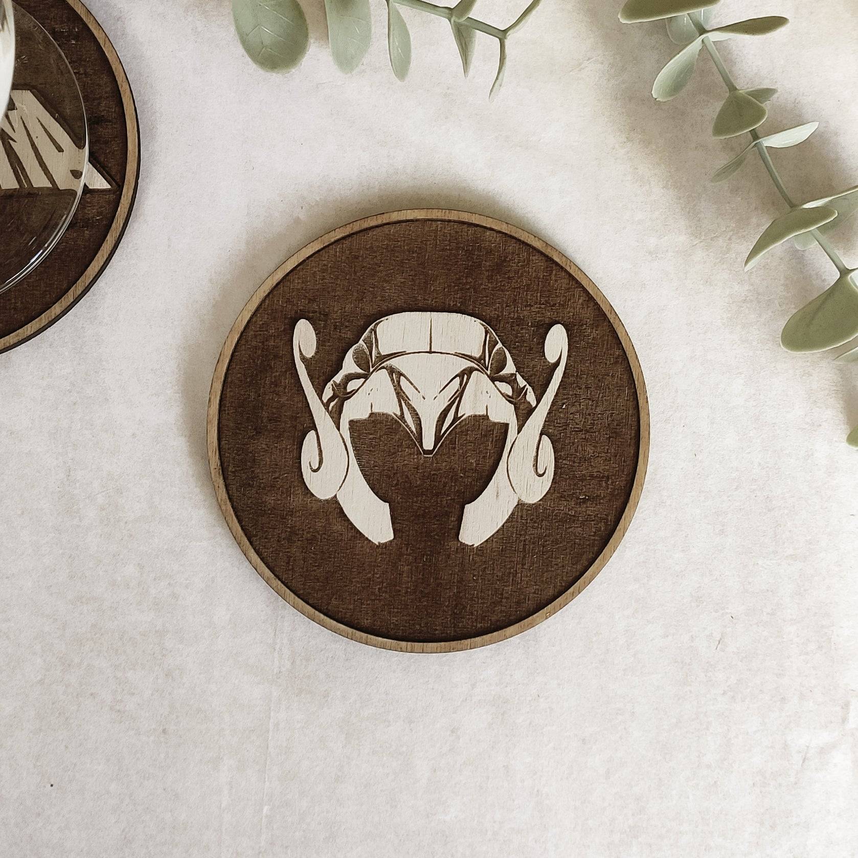 Set of 6 Saint Seiya Wooden Coasters - Handmade Gift - Housewarming - Wood Kitchenware-4