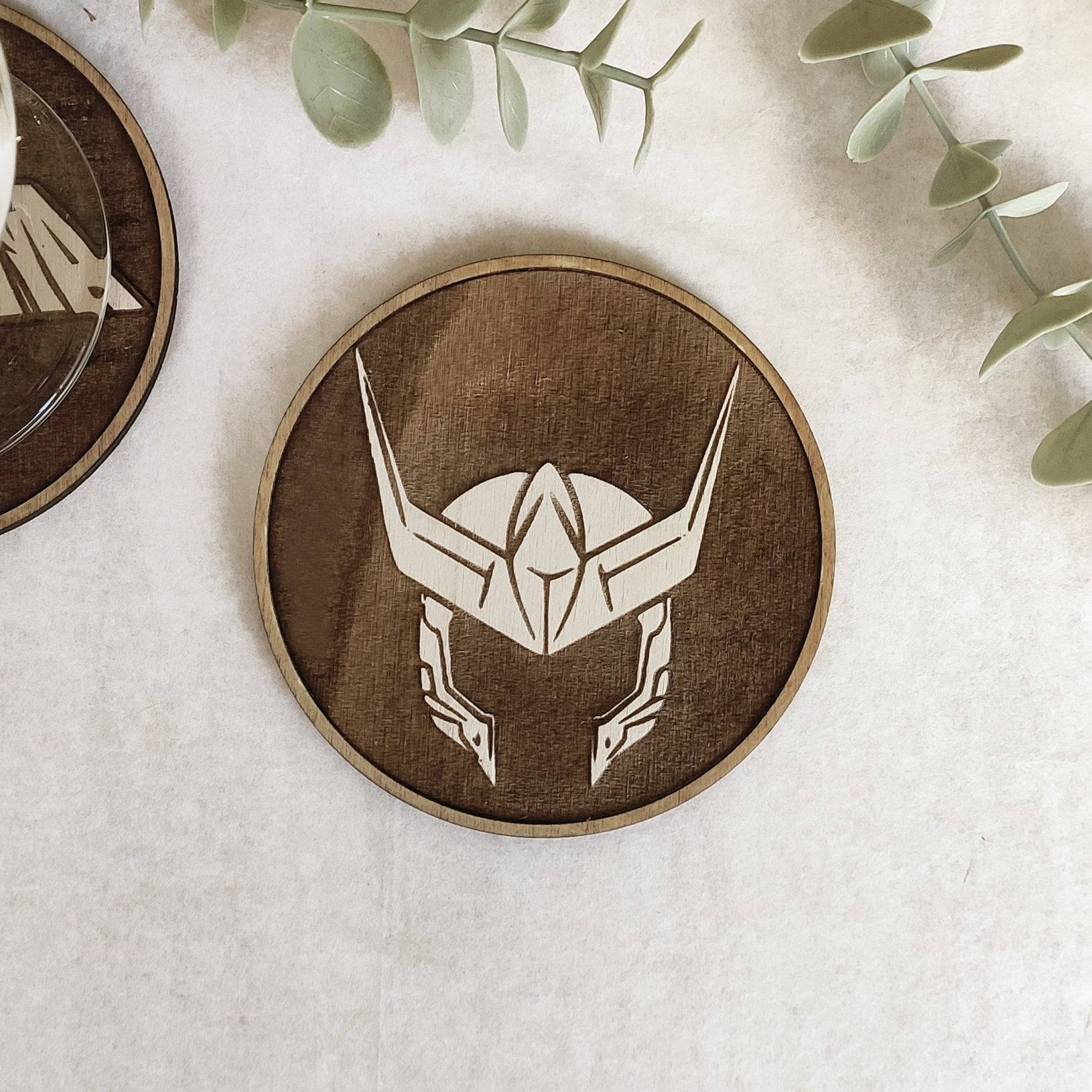 Set of 6 Saint Seiya Wooden Coasters - Handmade Gift - Housewarming - Wood Kitchenware-6