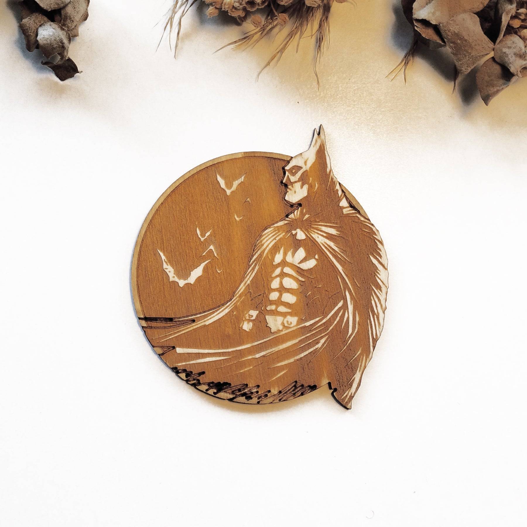 Set of 6 Batman Wooden Coasters - Handmade Gift - Housewarming - Wood Kitchenware-4