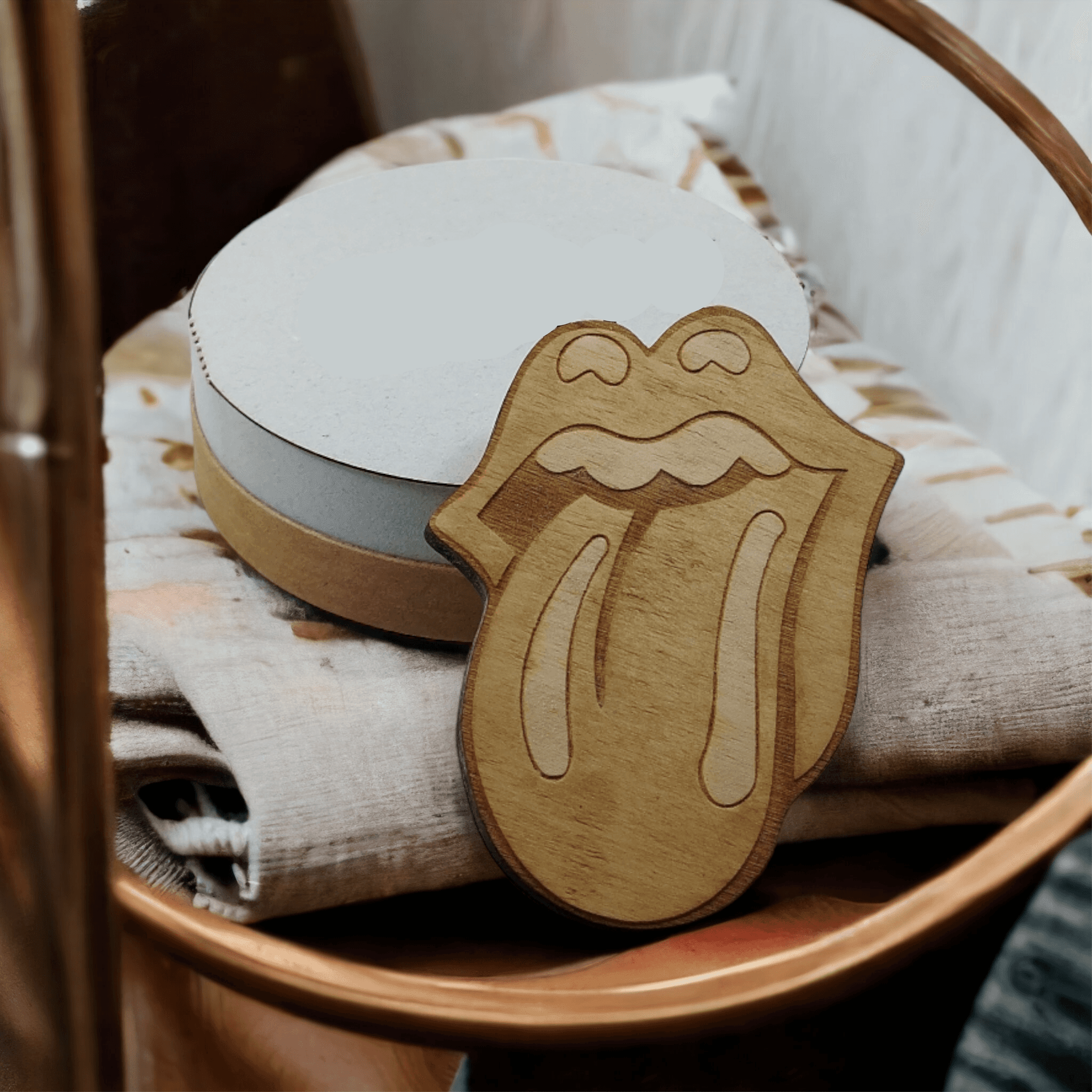 Rolling Stones Wooden Coasters Set of 4 Cool Handmade Gifts