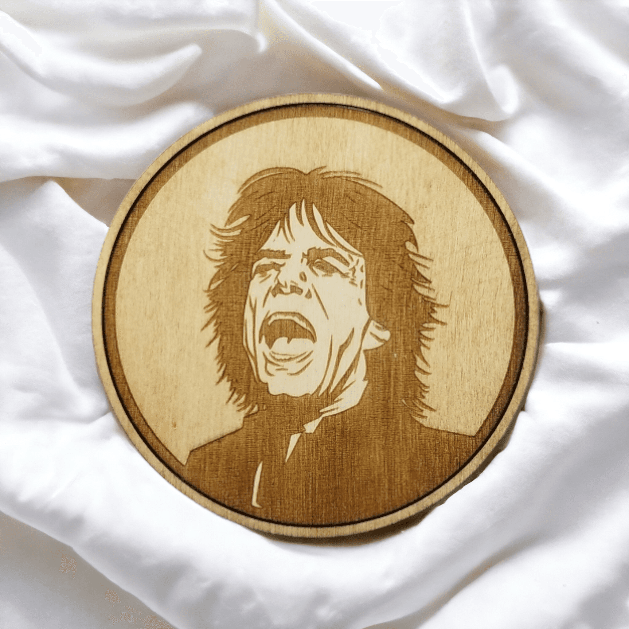 Set of 4 Rolling Stones Wooden Coasters - Handmade Gift - Housewarming - Wood Kitchenware-6