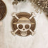 Set of Handmade Wooden Coasters Showcasing the Jolly Roger from One Piece by DECANTRE
