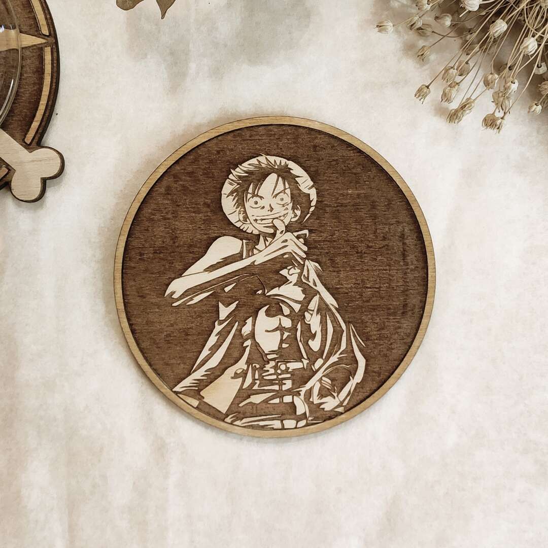 High-Quality Wooden Coasters with One Piece's Luffy from DECANTRE