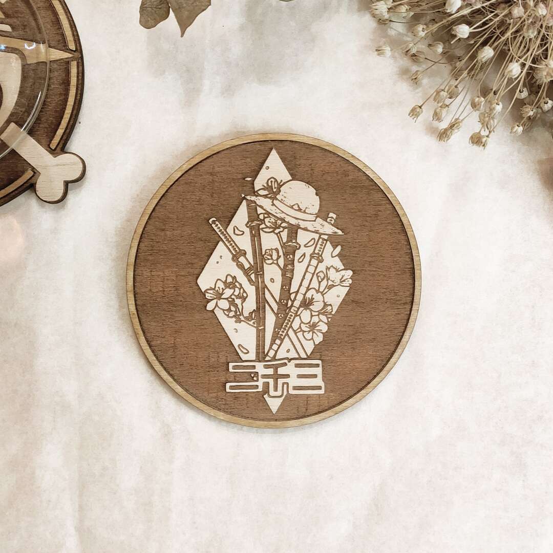 Decorative Handmade Coaster Featuring Zoro from One Piece by DECANTRE
