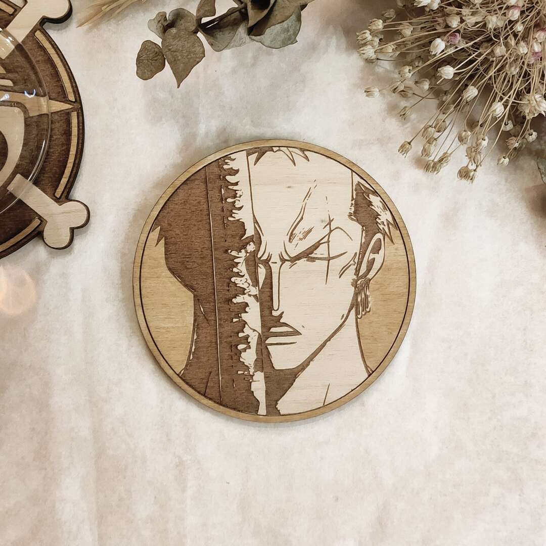 Handmade Wooden Coasters Inspired by Zoro