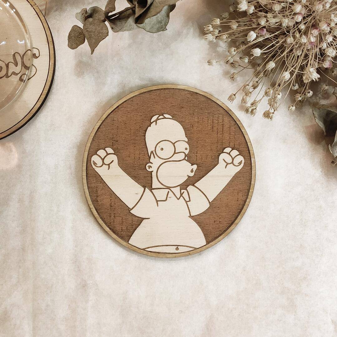 The Simpsons Coasters Set of 6 - Handmade Gifts Kitchenware