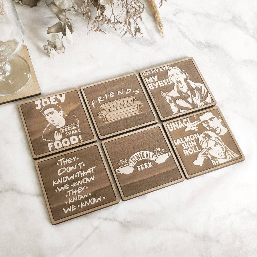Handmade Friends Wooden Coasters