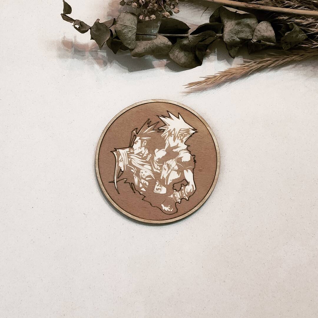 Handcrafted Final Fantasy VII Wood Coasters