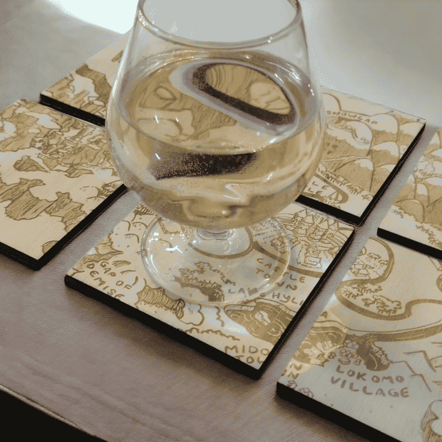 Wood Kitchenware - Legend of Zelda Hyrule Map Coasters