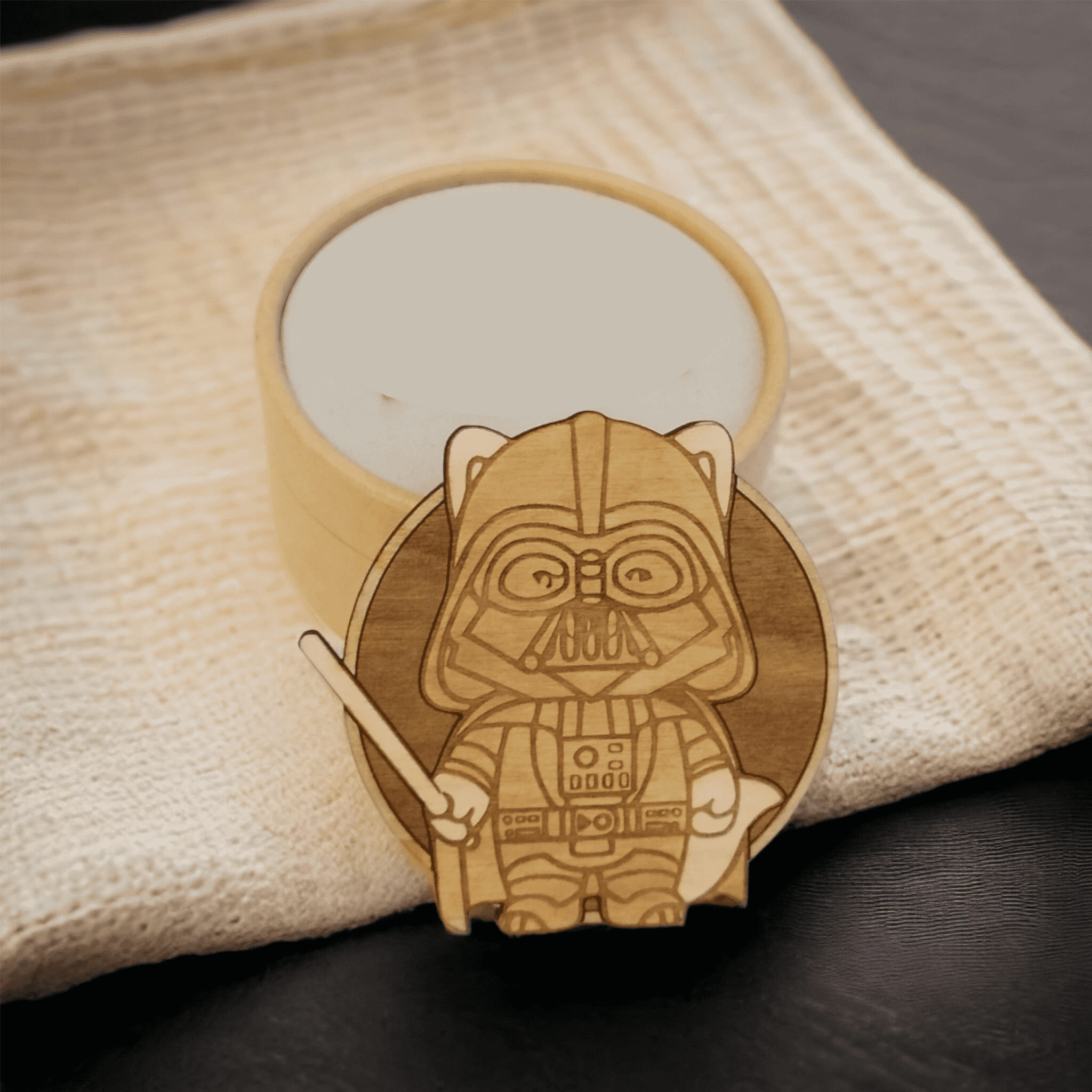 Star Wars Cat Wooden Coasters - Cute Housewarming Gifts Set