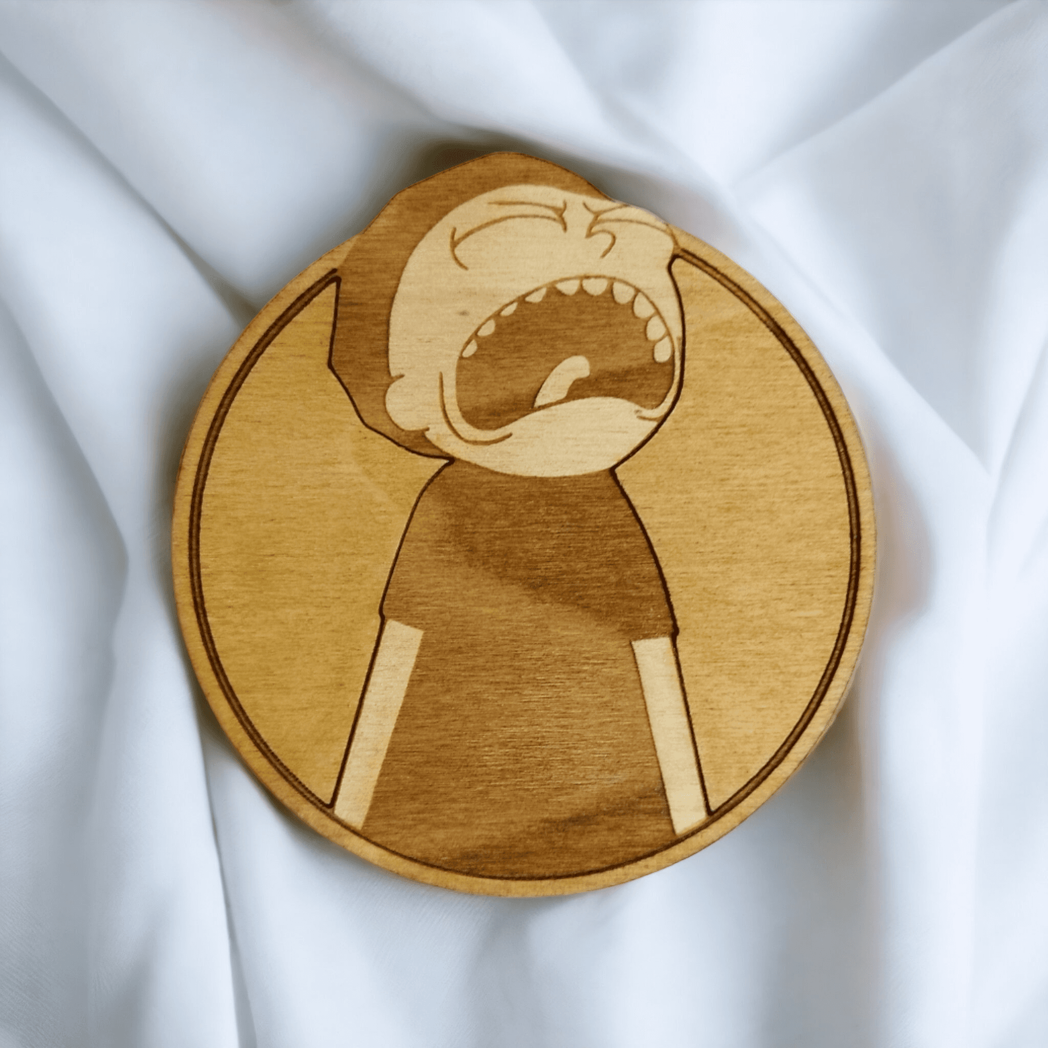 Set of 6 Rick and Morty Wooden Coasters - Handmade Gift - Housewarming - Wood Kitchenware-4